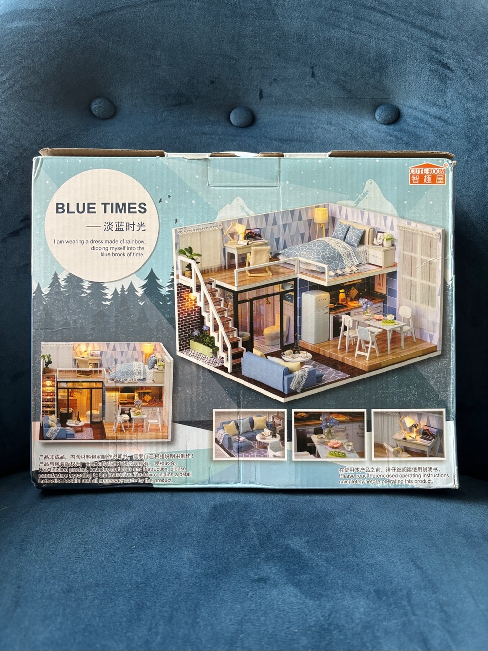 Blue Times Miniature Dollhouse Kit - Blue